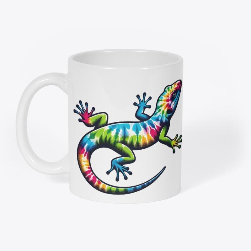 Tie Dye Lizard Art Hippie Reptile Lover