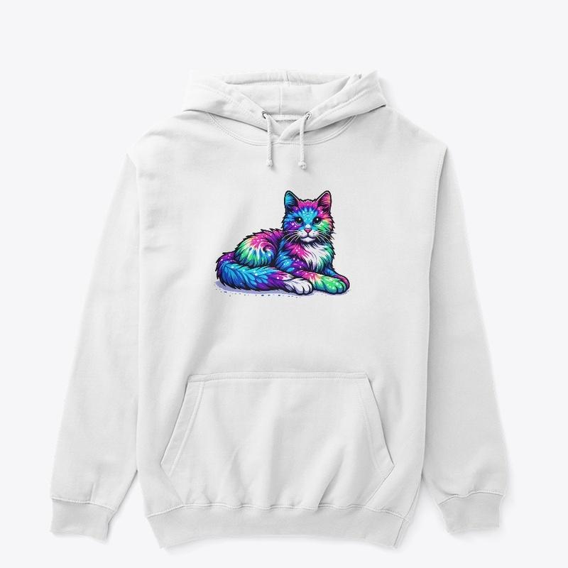 Tie Dye Cat - Colorful Feline Fantasy