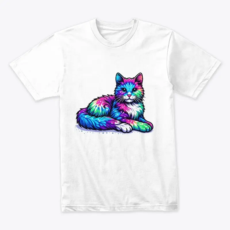 Tie Dye Cat - Colorful Feline Fantasy