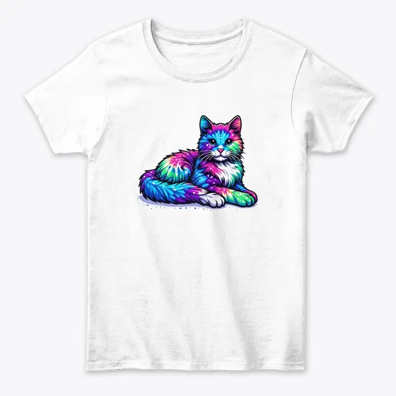 Tie Dye Cat - Colorful Feline Fantasy