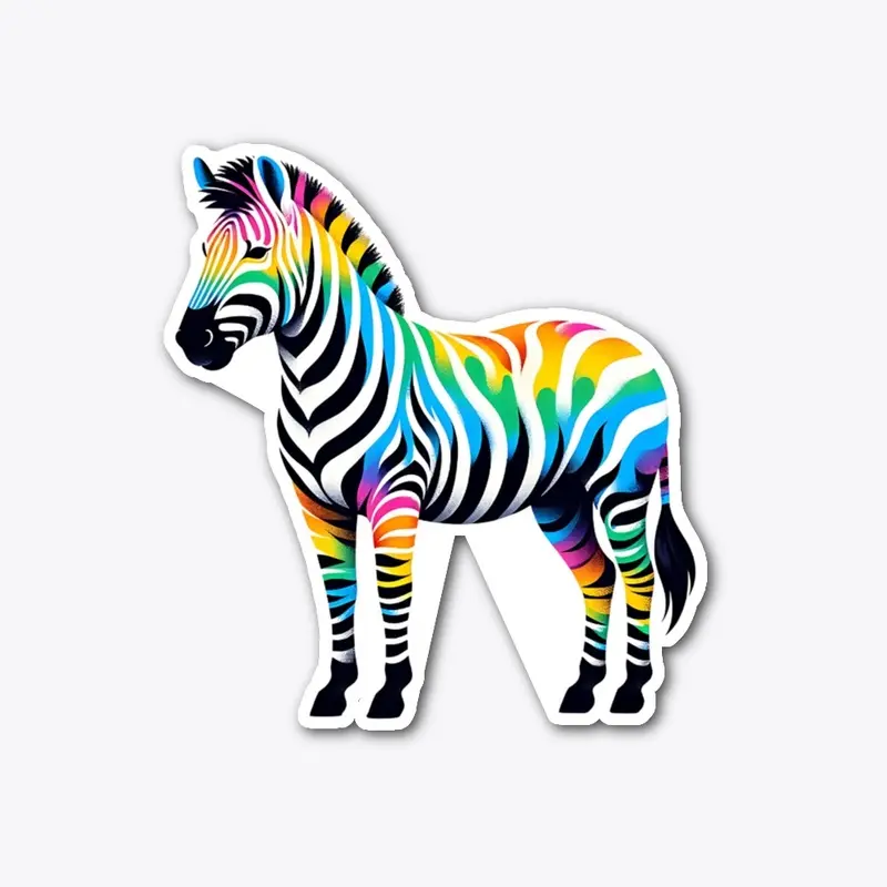 Tie Dye Zebra Colorful Hippie Animal