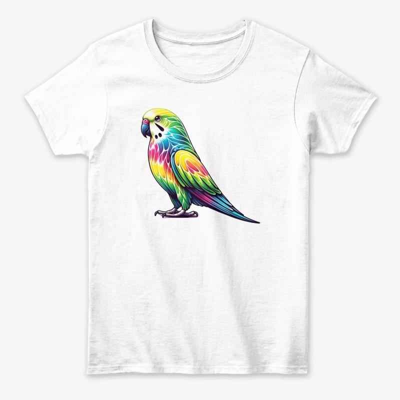 Tie Dye Parakeet - Hippie Rainbow Bird