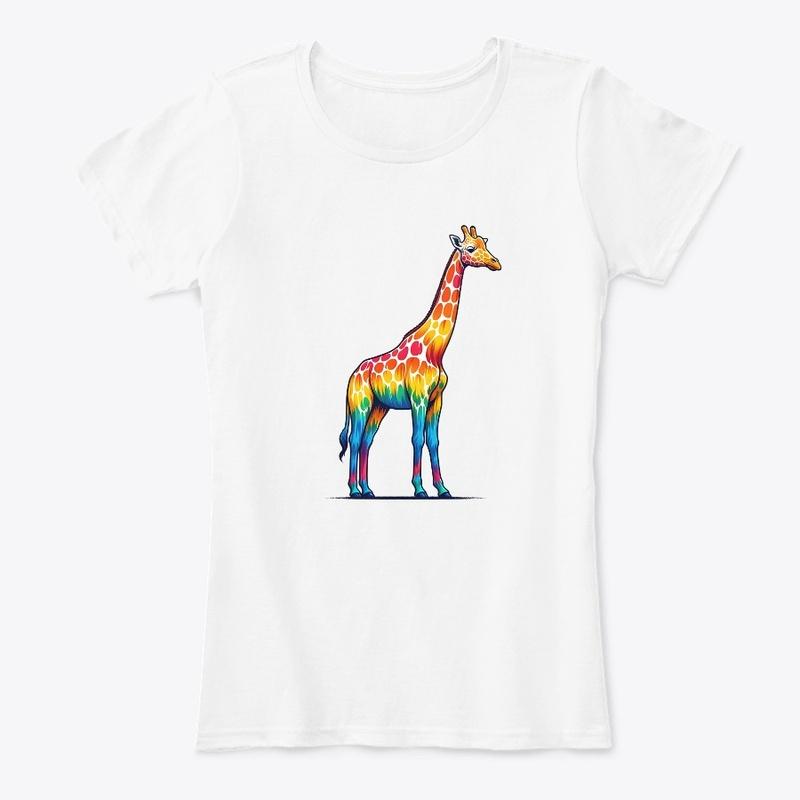 Tie Dye Giraffe Art - Hippie & Wildlife