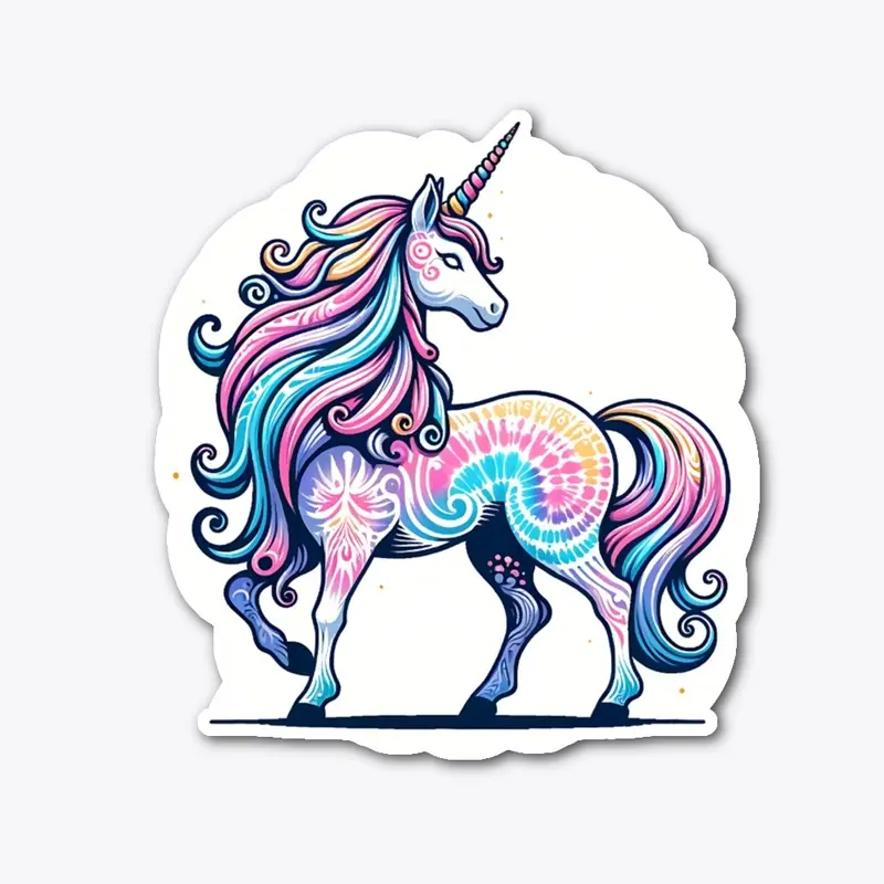 Tie Dye Unicorn Fantasy Mystical Hippie