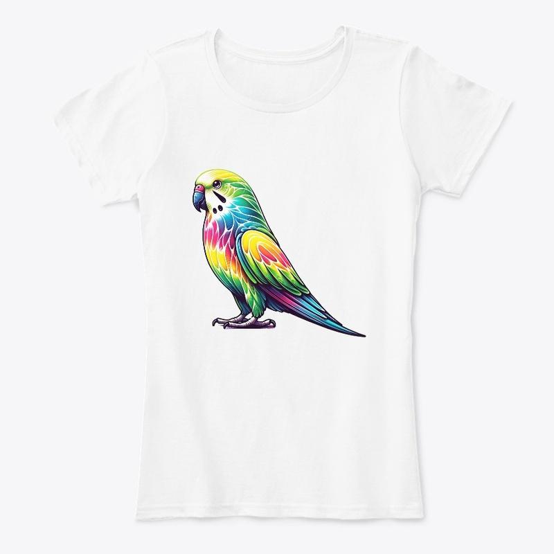 Tie Dye Parakeet - Hippie Rainbow Bird