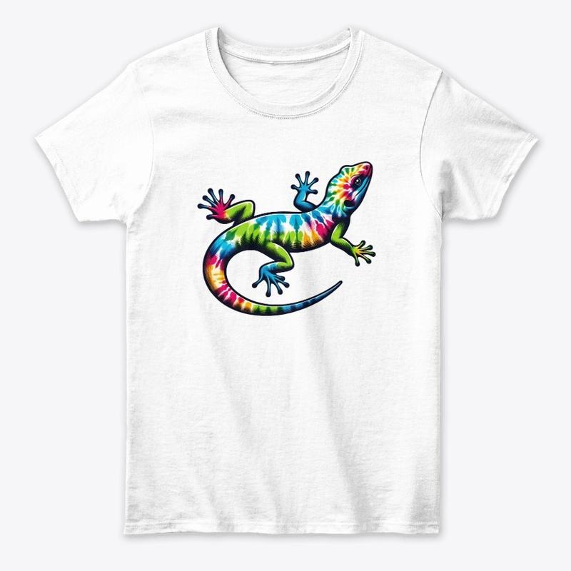 Tie Dye Lizard Art Hippie Reptile Lover