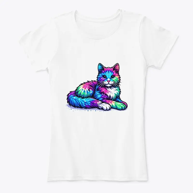 Tie Dye Cat - Colorful Feline Fantasy