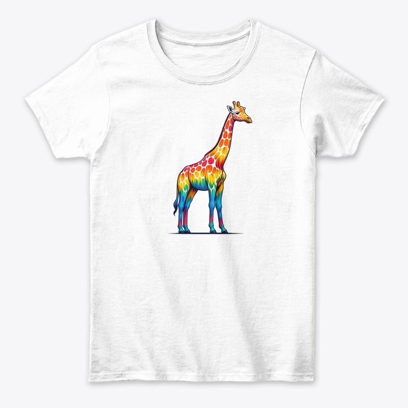 Tie Dye Giraffe Art - Hippie & Wildlife