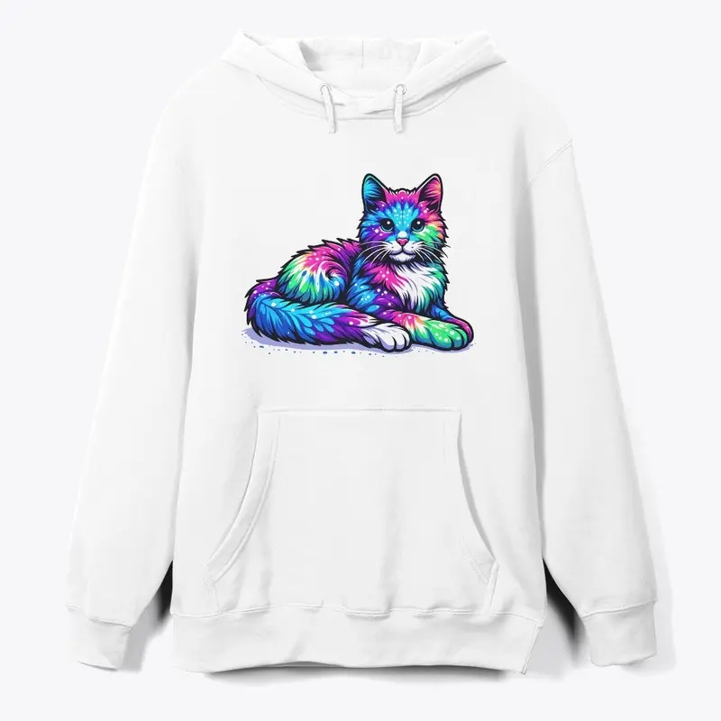 Tie Dye Cat - Colorful Feline Fantasy