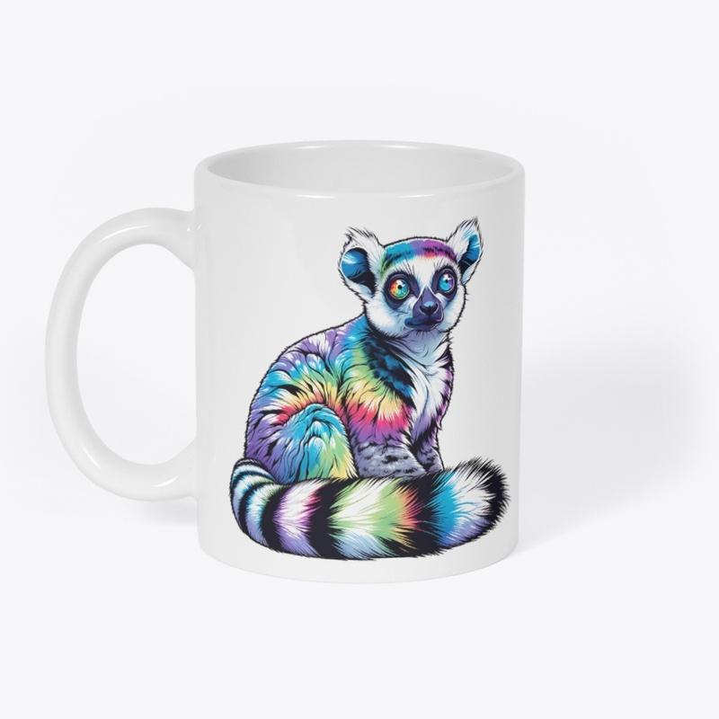 Tie Dye Lemur - Colorful Hippie Animal