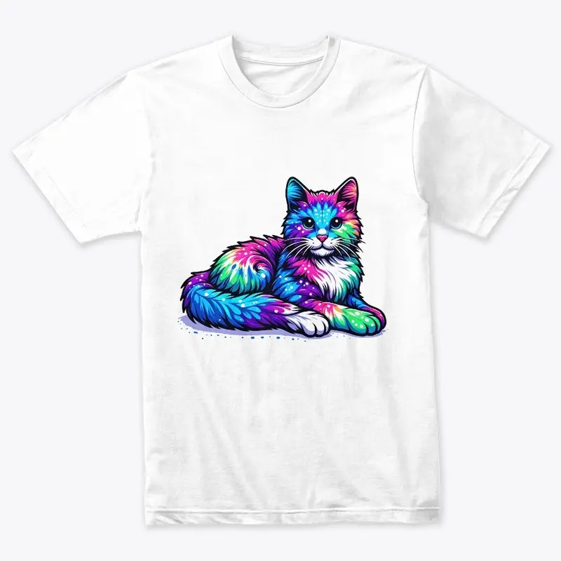 Tie Dye Cat - Colorful Feline Fantasy