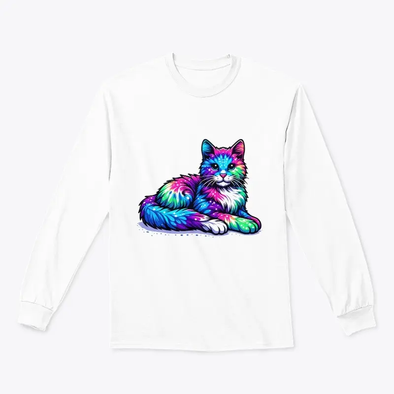 Tie Dye Cat - Colorful Feline Fantasy