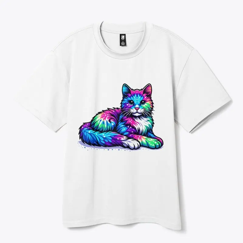 Tie Dye Cat - Colorful Feline Fantasy