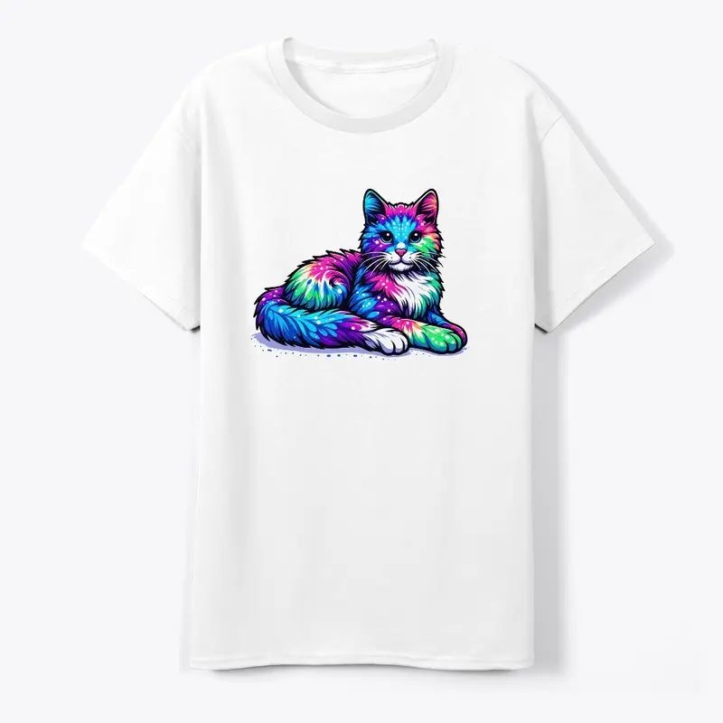 Tie Dye Cat - Colorful Feline Fantasy