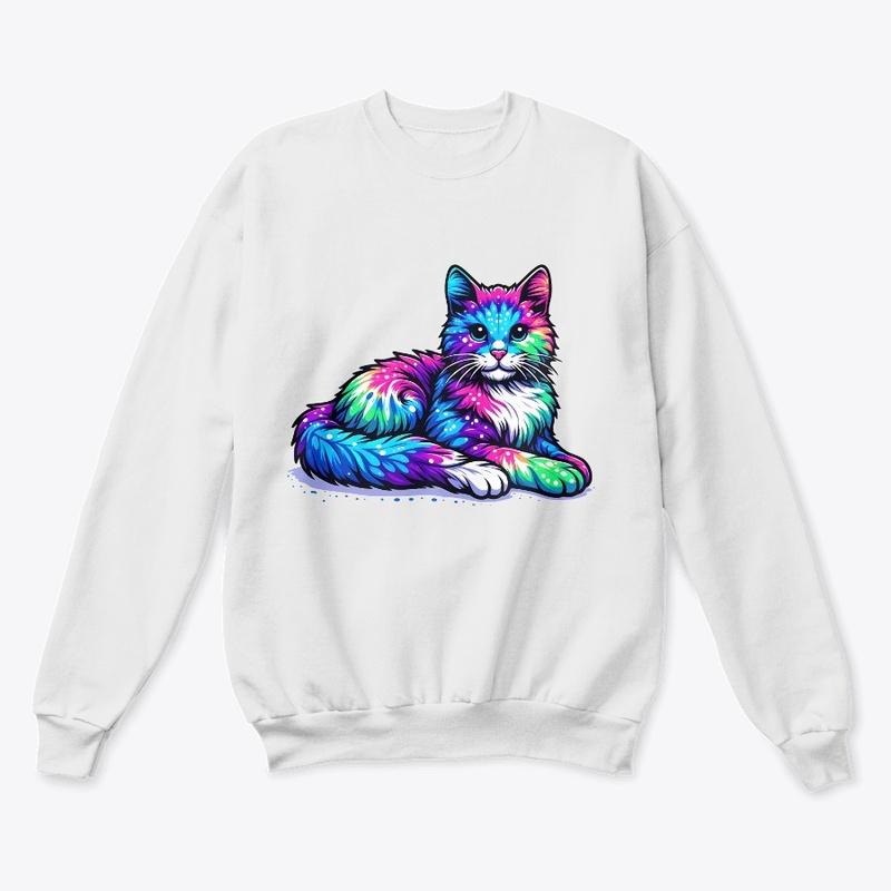 Tie Dye Cat - Colorful Feline Fantasy