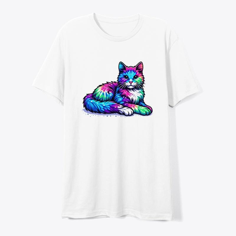 Tie Dye Cat - Colorful Feline Fantasy