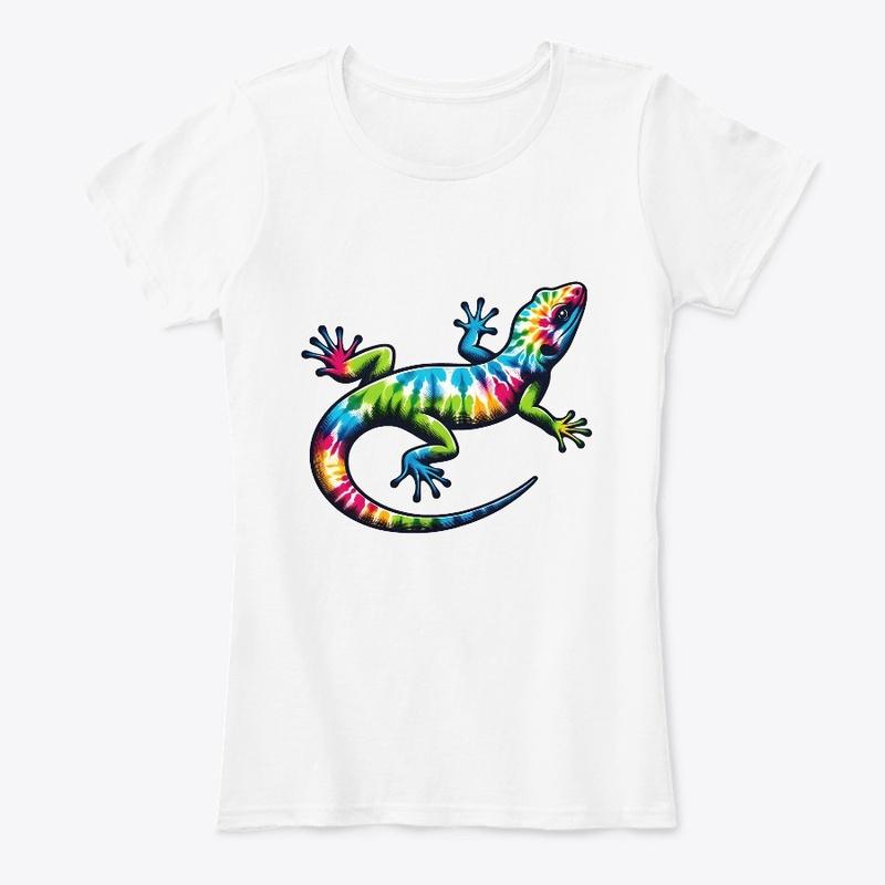 Tie Dye Lizard Art Hippie Reptile Lover